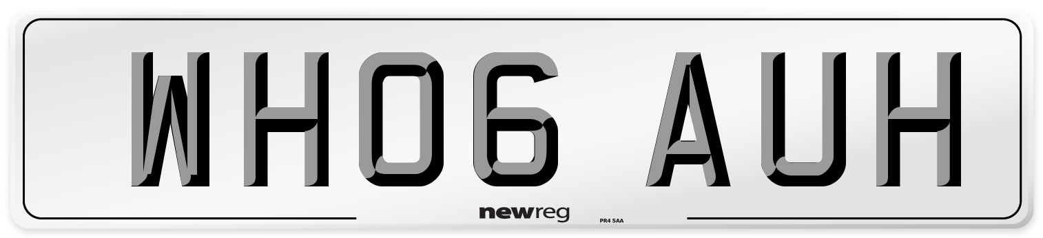 WH06 AUH Number Plate from New Reg